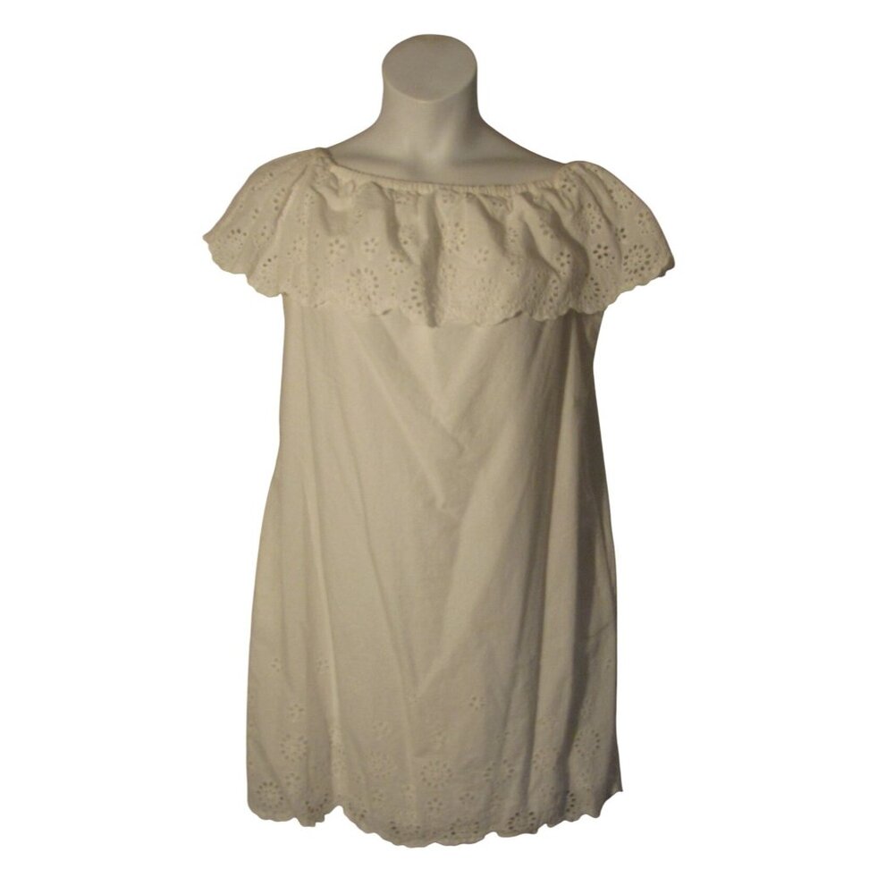 Charlie Paige L White Eyelet Off the Shoulder Dress POCKETS